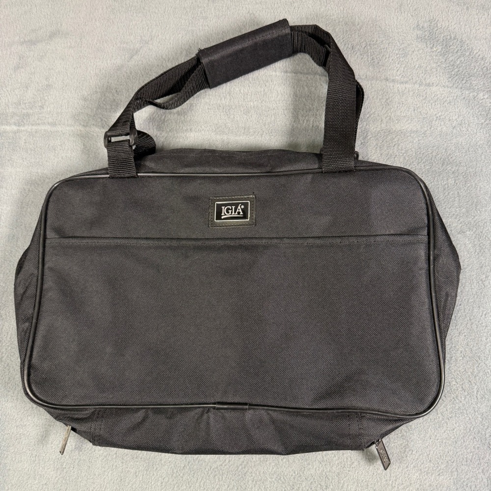 IGIA Black Travel Toiletry Bag Hanging Makeup Organizer Case Canvas